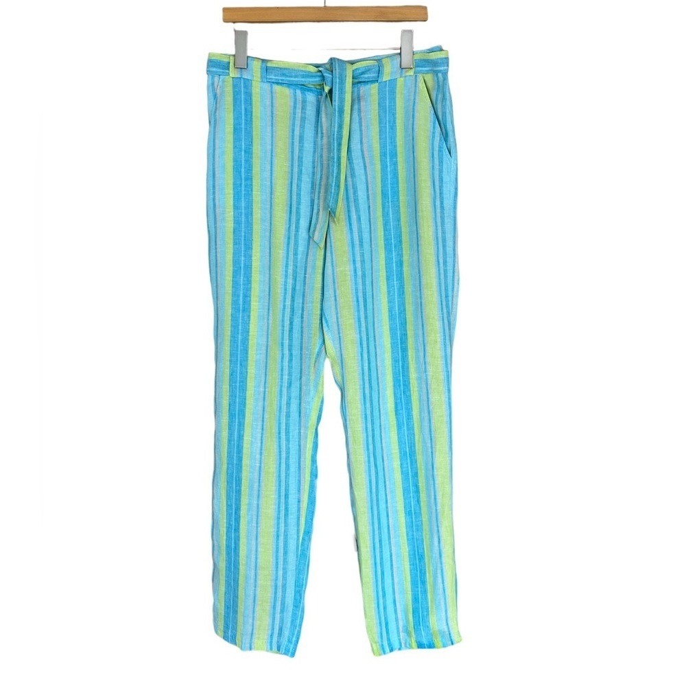 Willi Smith Blue and Green Striped Pants